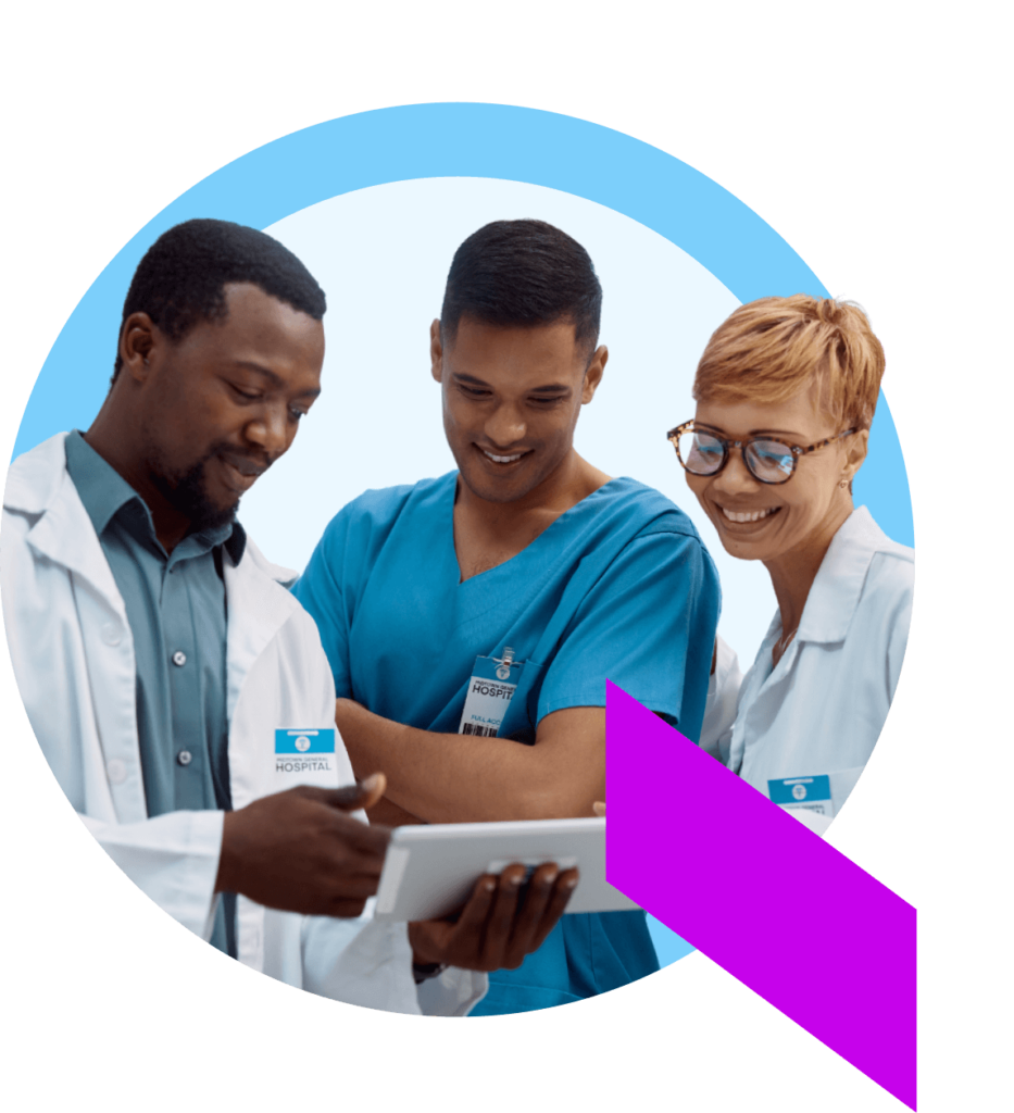 A healthcare system leader and two healthcare professionals use Qventus solutions to streamline their operations